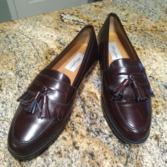 Mezlan Santander Kiltie Tassel Leather Loafer Dress Shoe Burgundy Mens 10.5 EUC main image 11